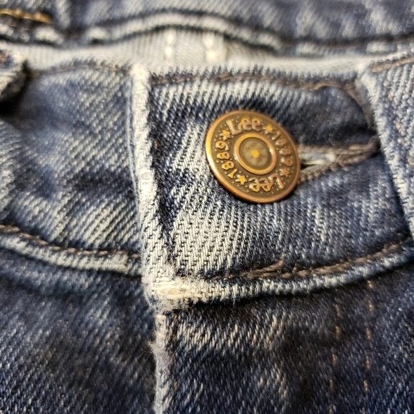 LEE Original Straight Womens Jeans Ultra High Waist Raw Hem Distressed Vintage - Picture 5 of 16